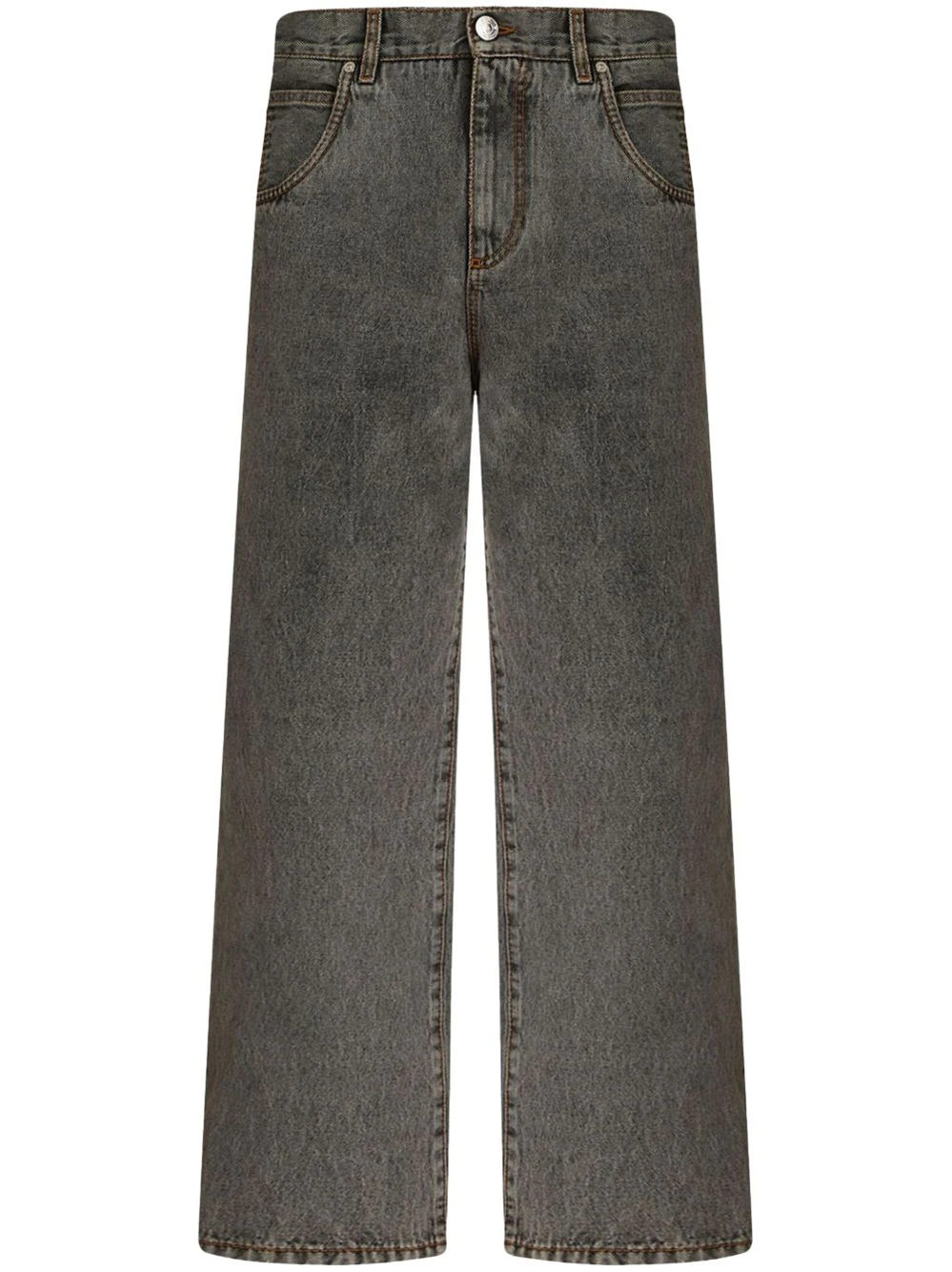 Shop Etro Mid-rise Straight Jeans In Grey