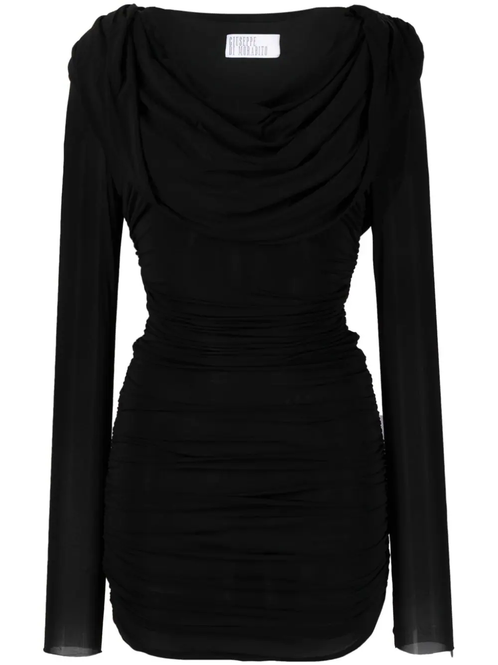 GIUSEPPE DI MORABITO MINIDRESS WITH RUFFLES AND COWL NECK