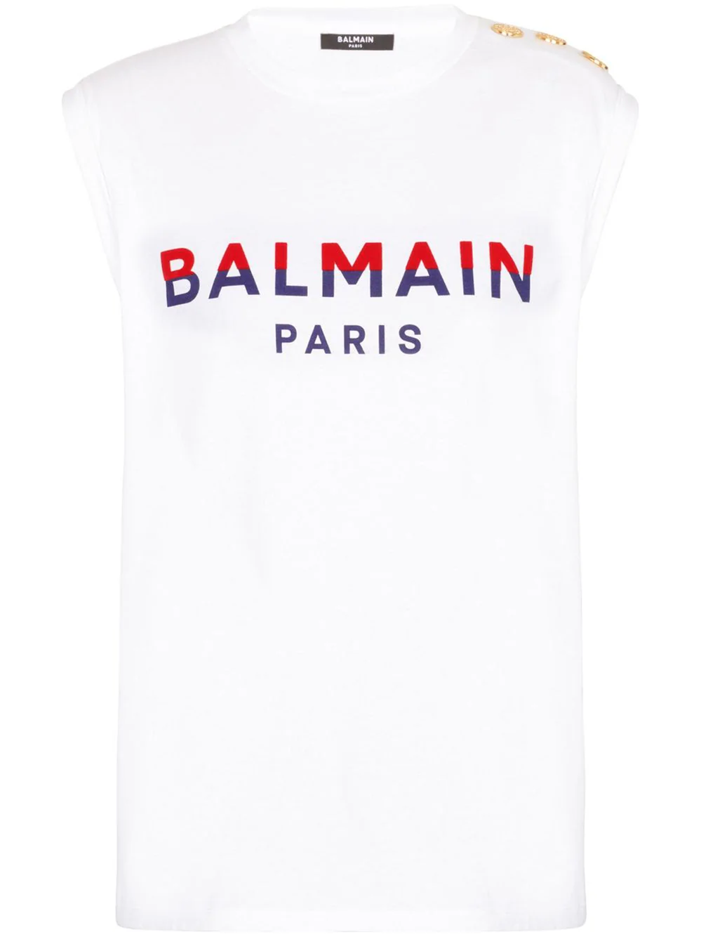 Balmain Paris Flocked T-shirt In White