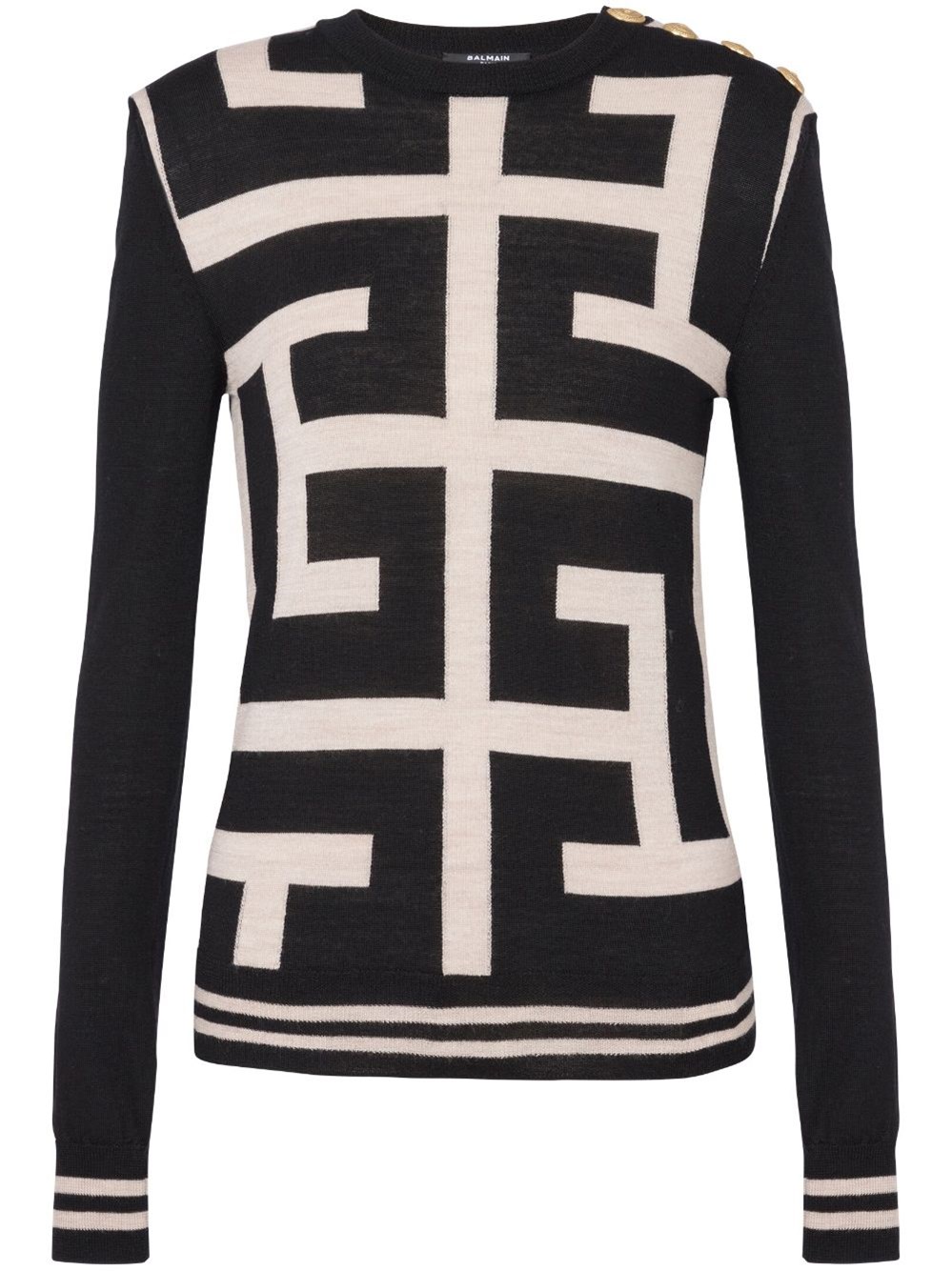 Balmain Monogram-knit Top In Gfe