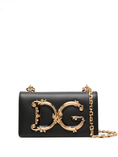 DG Girls Small Leather Shoulder Bag in Black - Dolce Gabbana