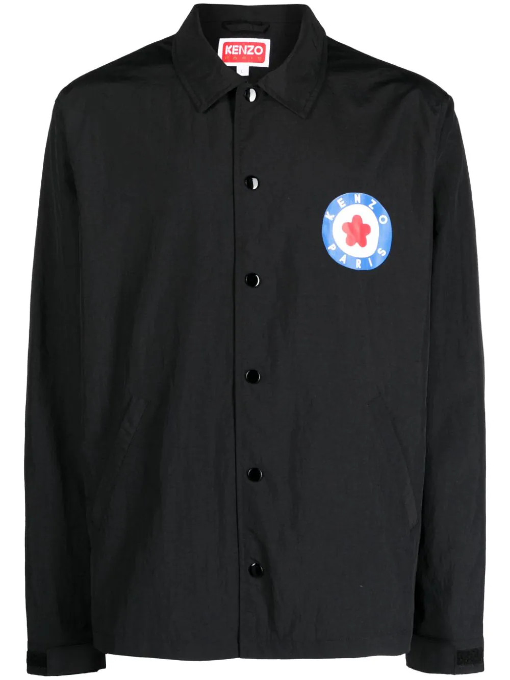 Shop Kenzo Target Print Shirt Jacket In Black