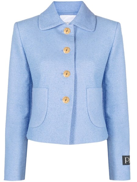 Cotton And Viscose Tweed Shirt Jacket With Vlogo Signature Patch