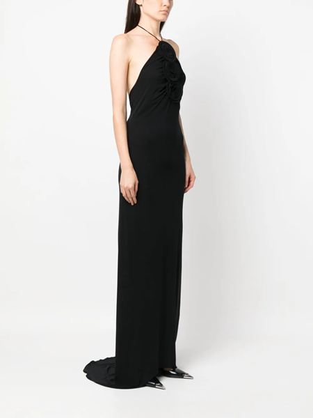 Black rose-appliqu? maxi dress - women - MAGDA BUTRYM 