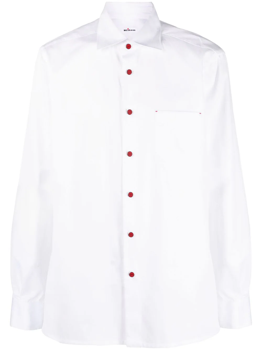 Kiton Point Collar Shirt In White