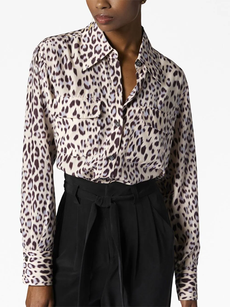 equipment Leopard print long sleeve shirt available on