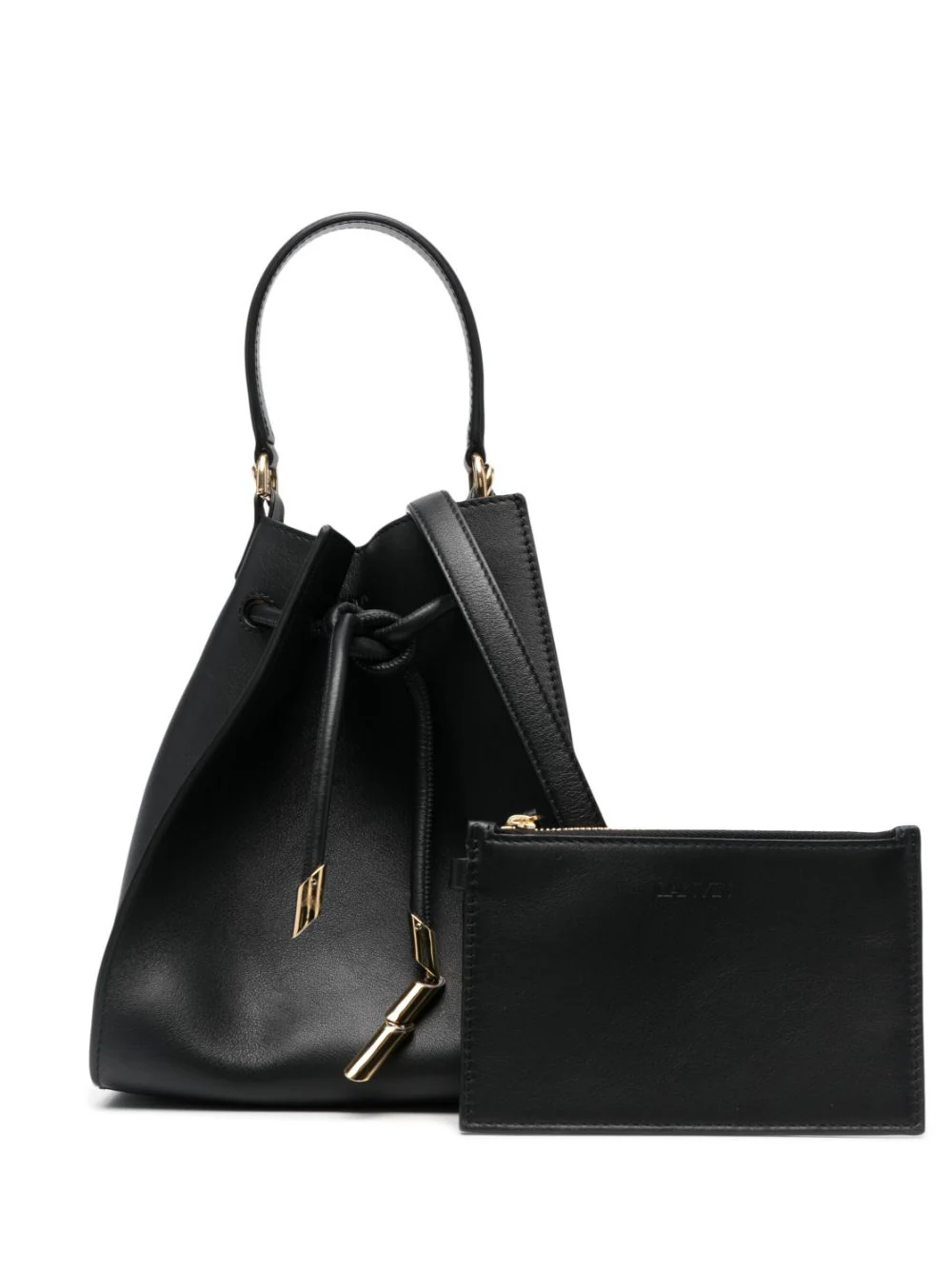 Lanvin Leather Bucket Bag In Black