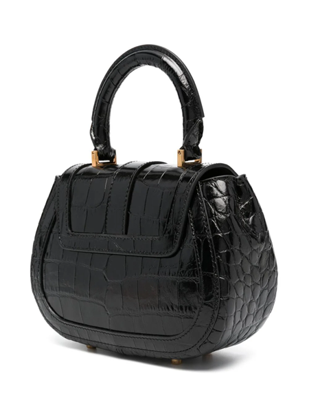 Versace Black Greek Key-Embossed Belt Bag Versace