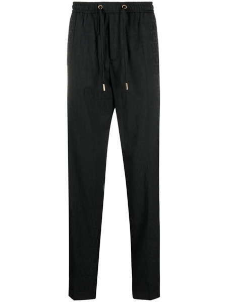 Versace Black Straight-leg Trousers for Men | Lyst