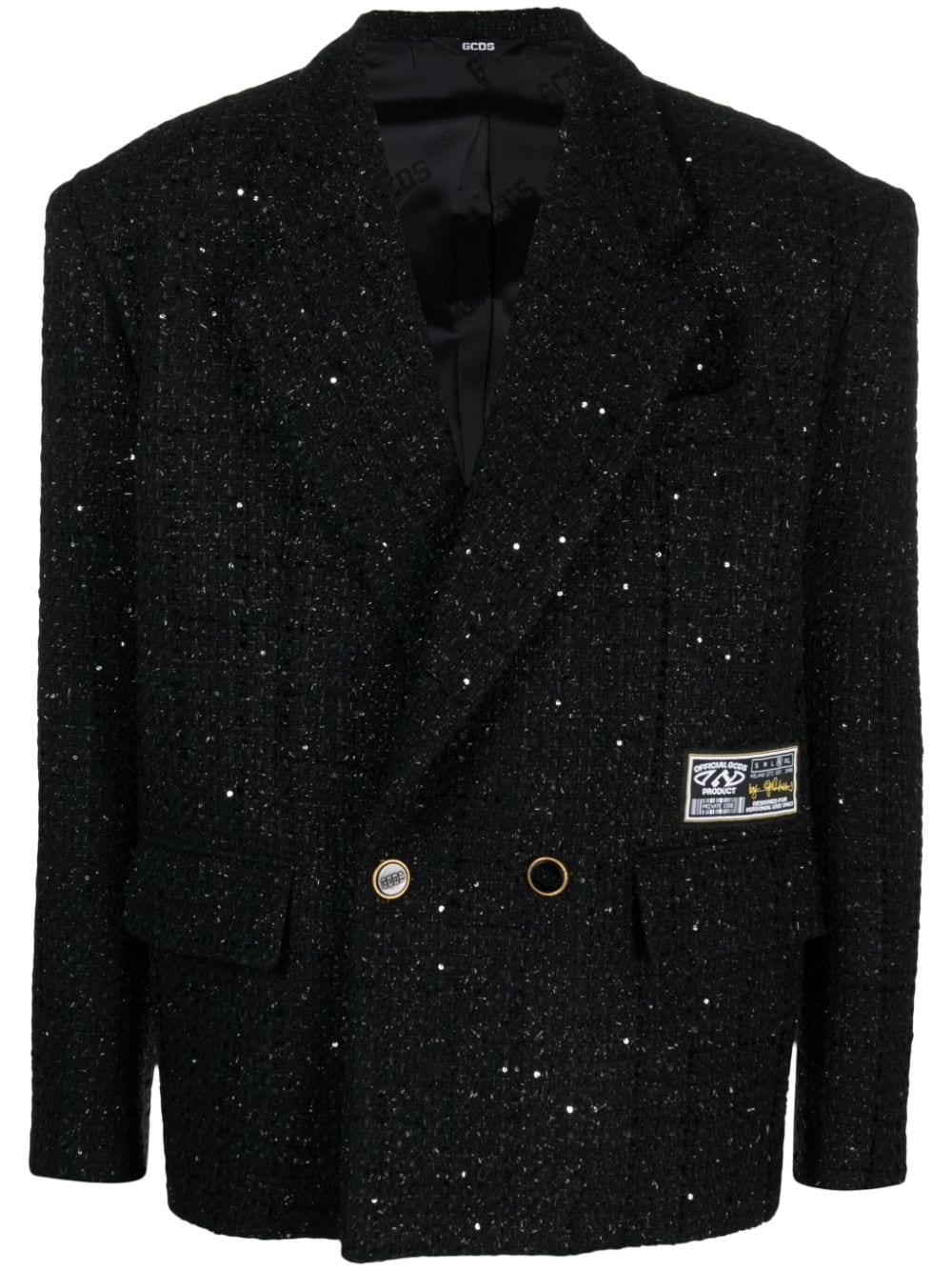 Gcds Tweed Blazer In Black