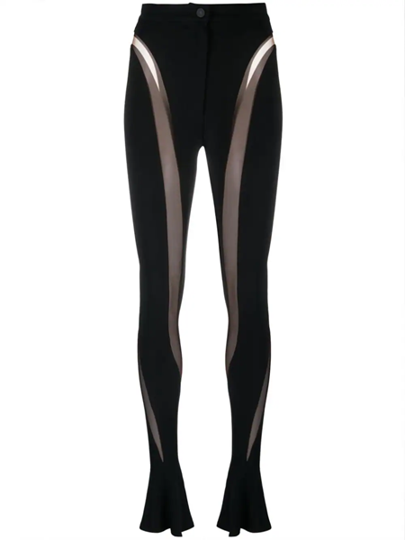 mugler leggings with transparent panels available on