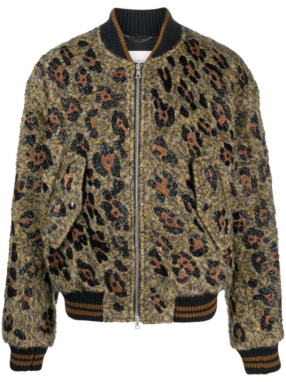 Shop Dries Van Noten Verso Tris Embroidered Bomber Jacket