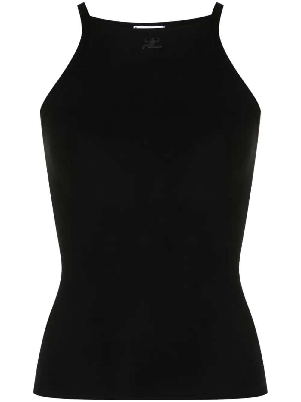 Shop Courrèges Top With Embroidery In Black