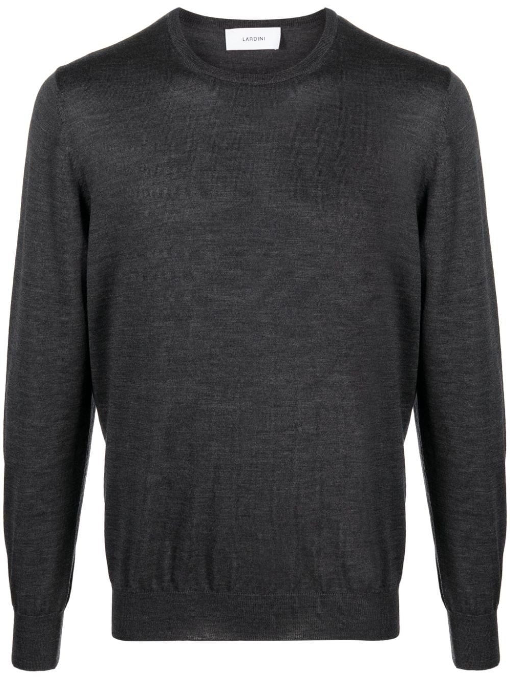 Shop Lardini Crew-neck Wool Jumper In Grey