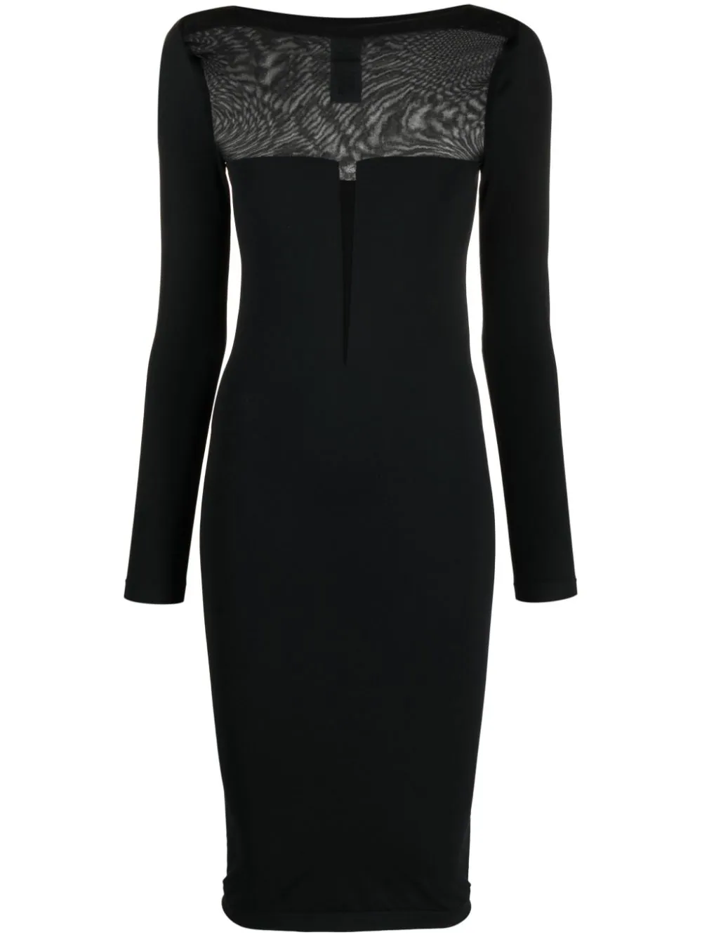 Wolford Venus Tulle-panelled Jersey Dress In Black