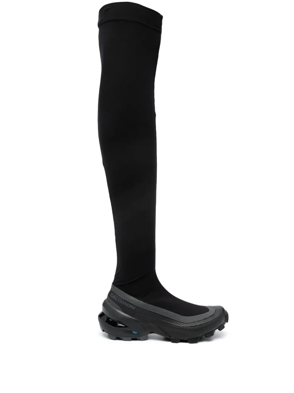 Shop Mm6 X Salomon Chunky Over The Knee Boots In Black