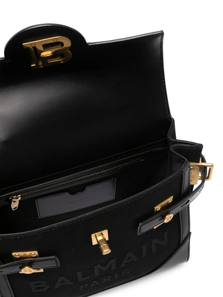 B Buzz 24 Leather Shoulder Bag in Black - Balmain