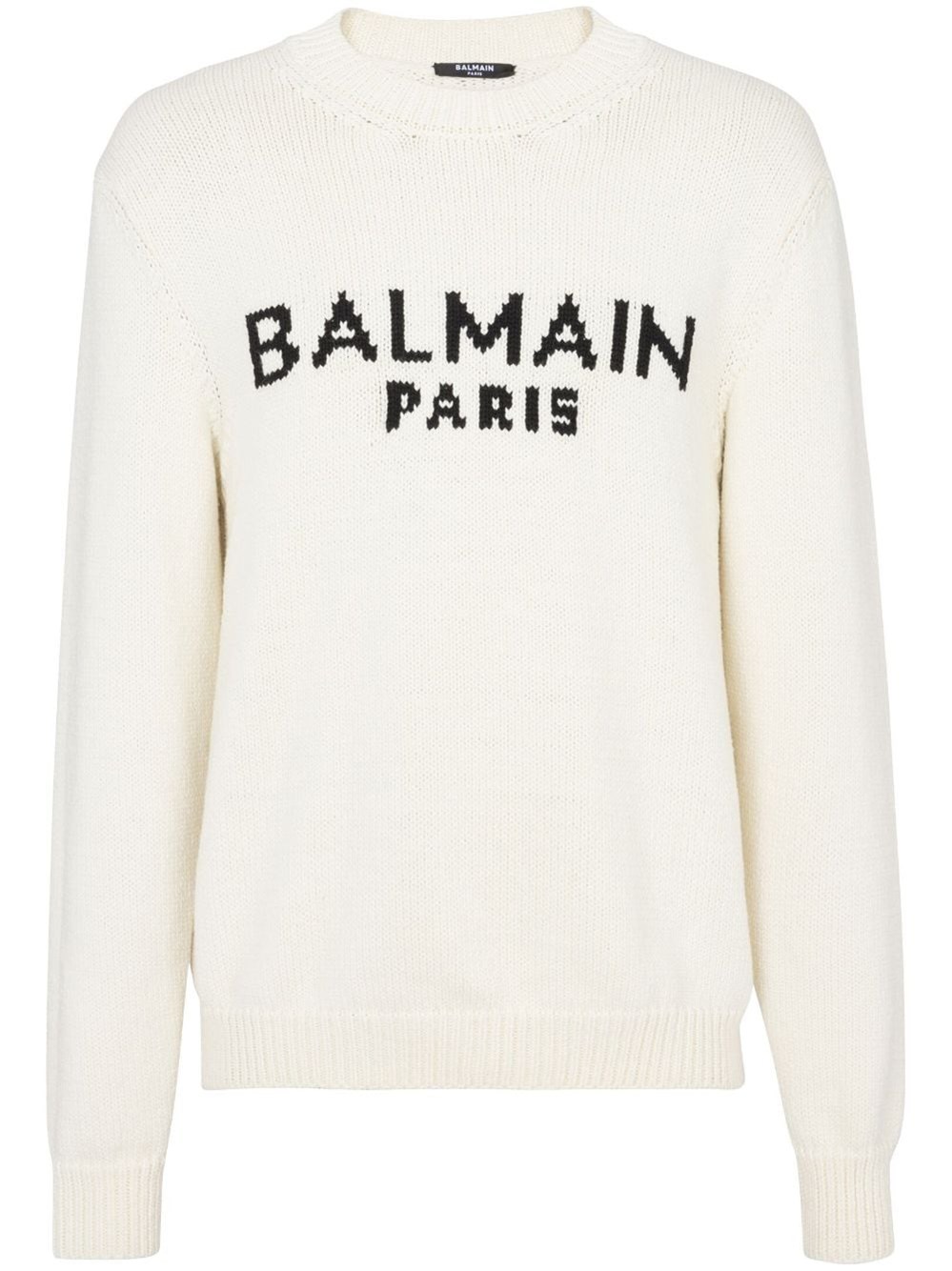 Balmain Wool Sweater with Jacquard Pattern