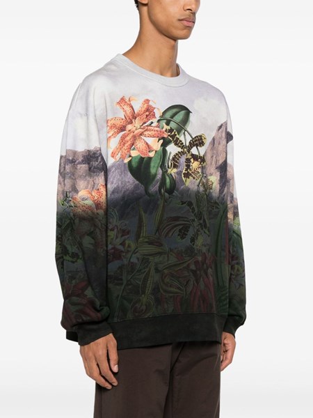 dries van noten Botanical Landscape Black Oversized Crew Neck