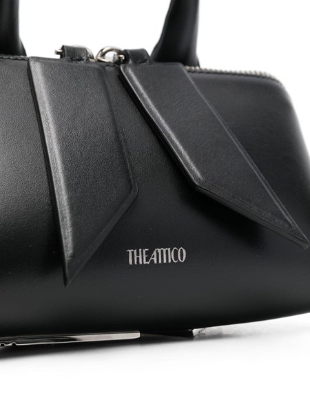 12 PM Large Leather Shoulder Bag in Black - The Attico