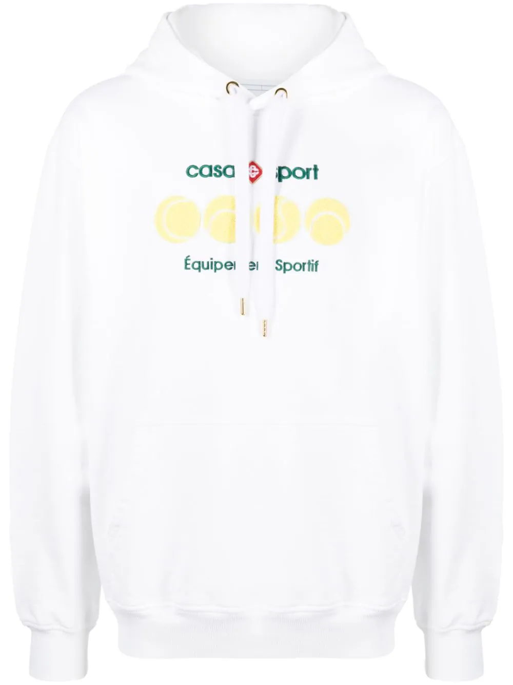 Shop Casablanca Casa Sport Tennis Balls Sweatshirt With Hood In White