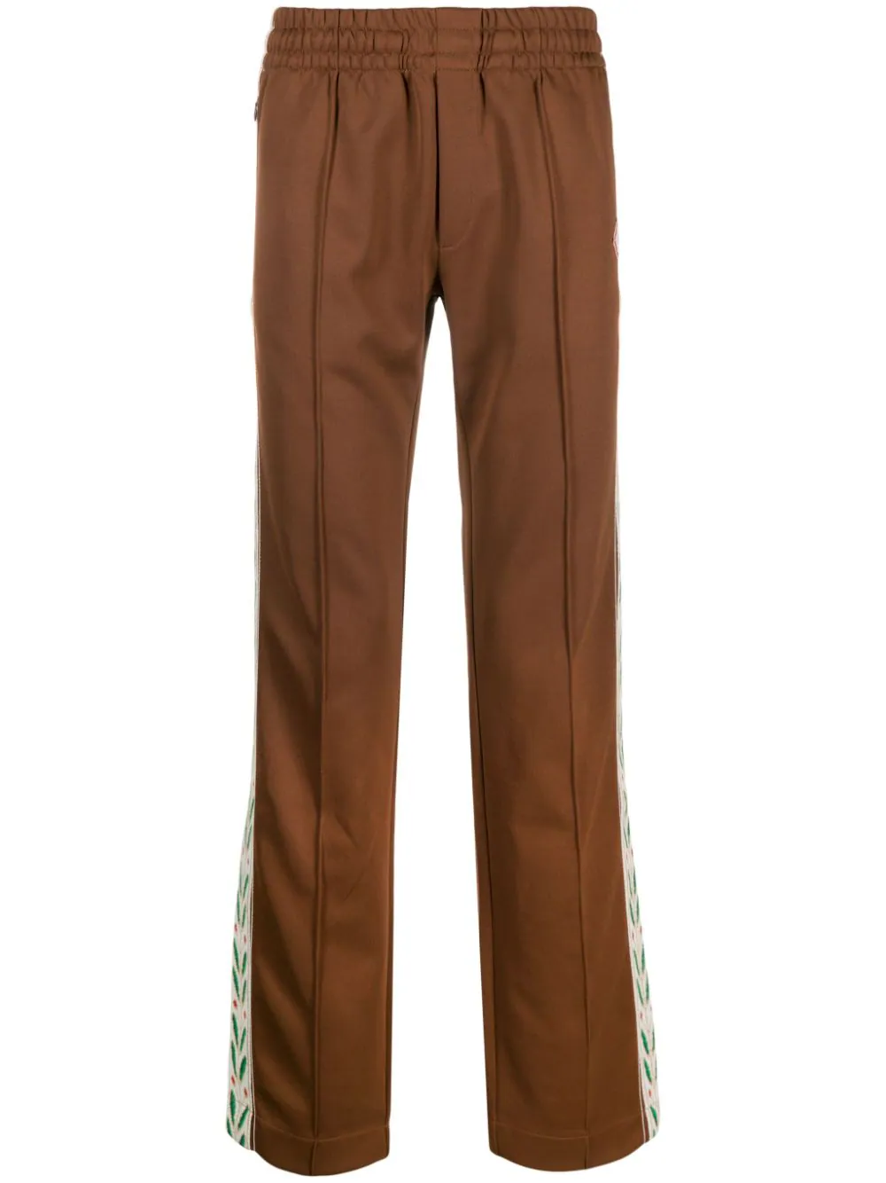 Shop Casablanca Straight Track Pants With Patch In Brown