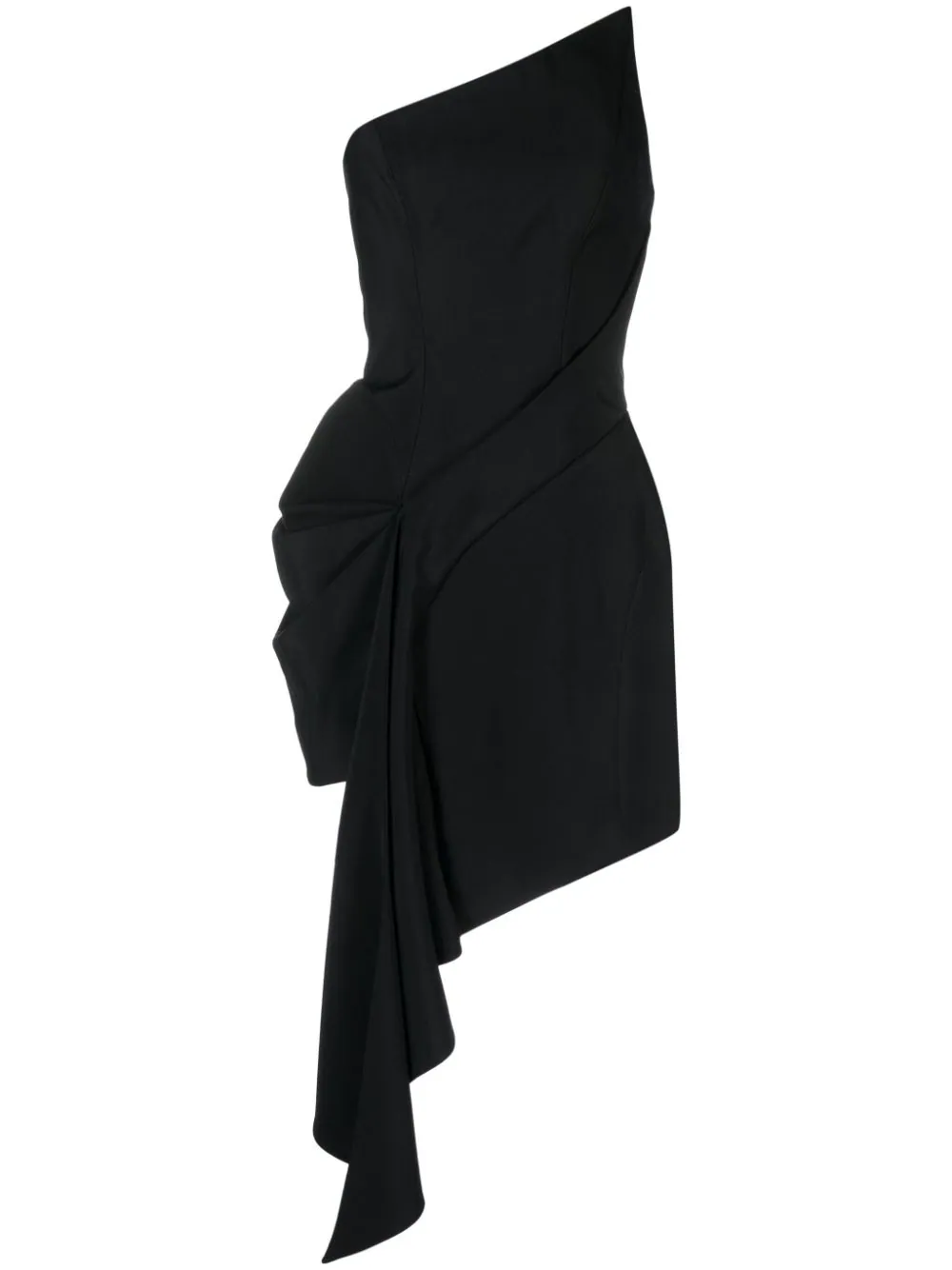 MUGLER SHORT ASYMMETRICAL DRAPED DRESS