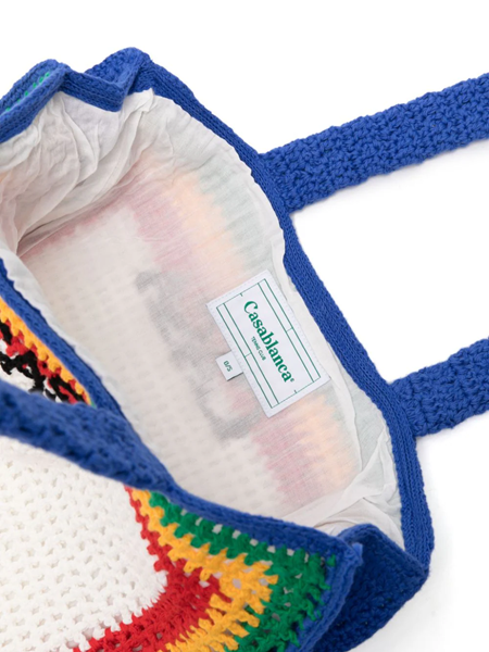 CASABLANCA Mini Rainbow Crochet Tote Bag