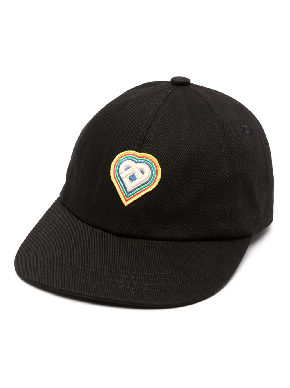 Shop Casablanca Heart Rainbow Baseball Hat In Black