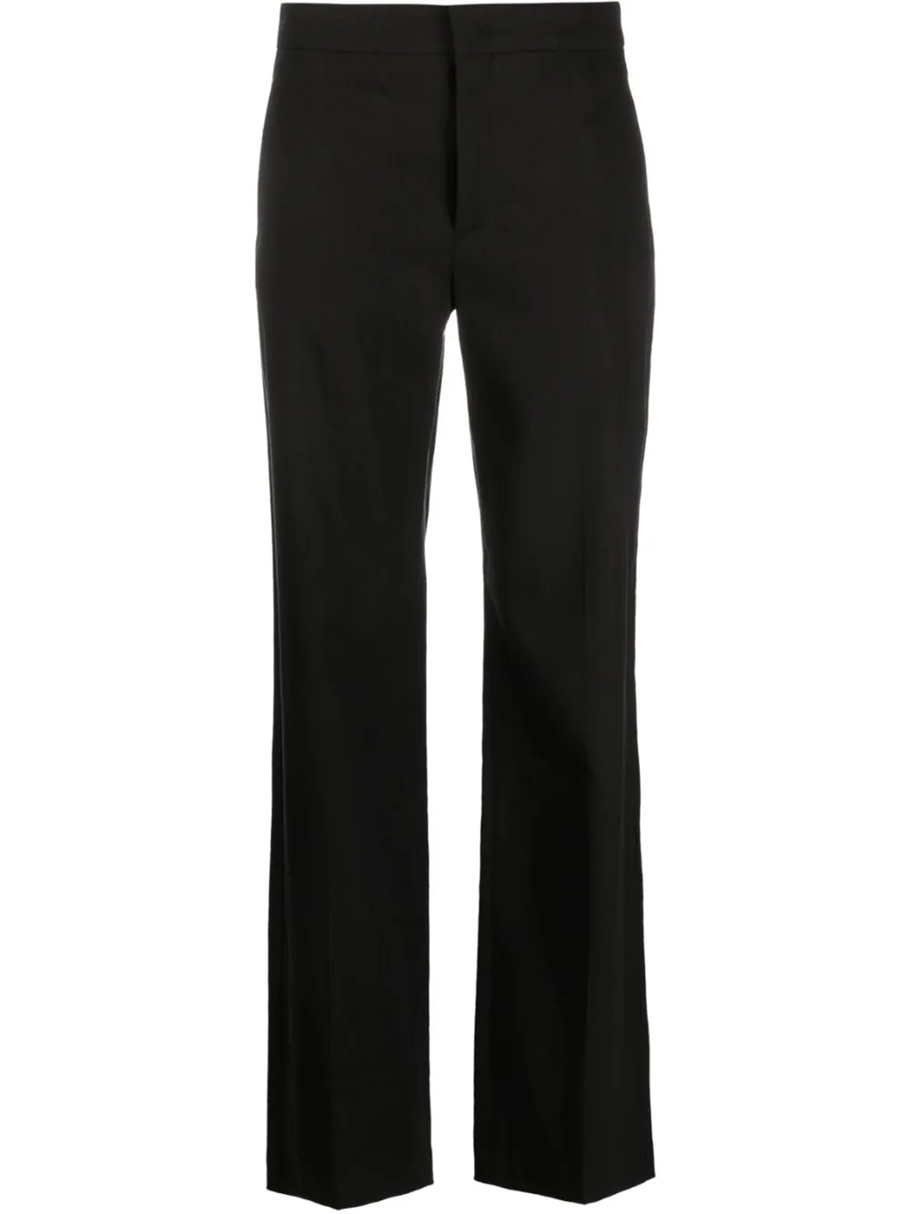 Shop Marant Straight Trousers With High Waist In Black