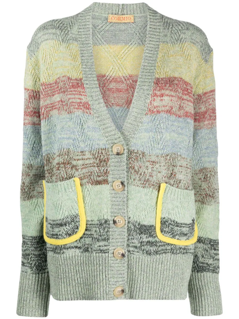 Cormio V-neck Oversize Knitwear Front Pockets In Green