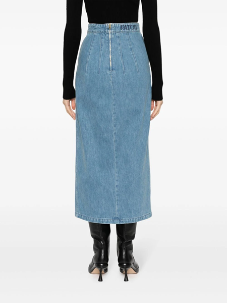 patou denim midi skirt with front slit available on   - 33001 - US