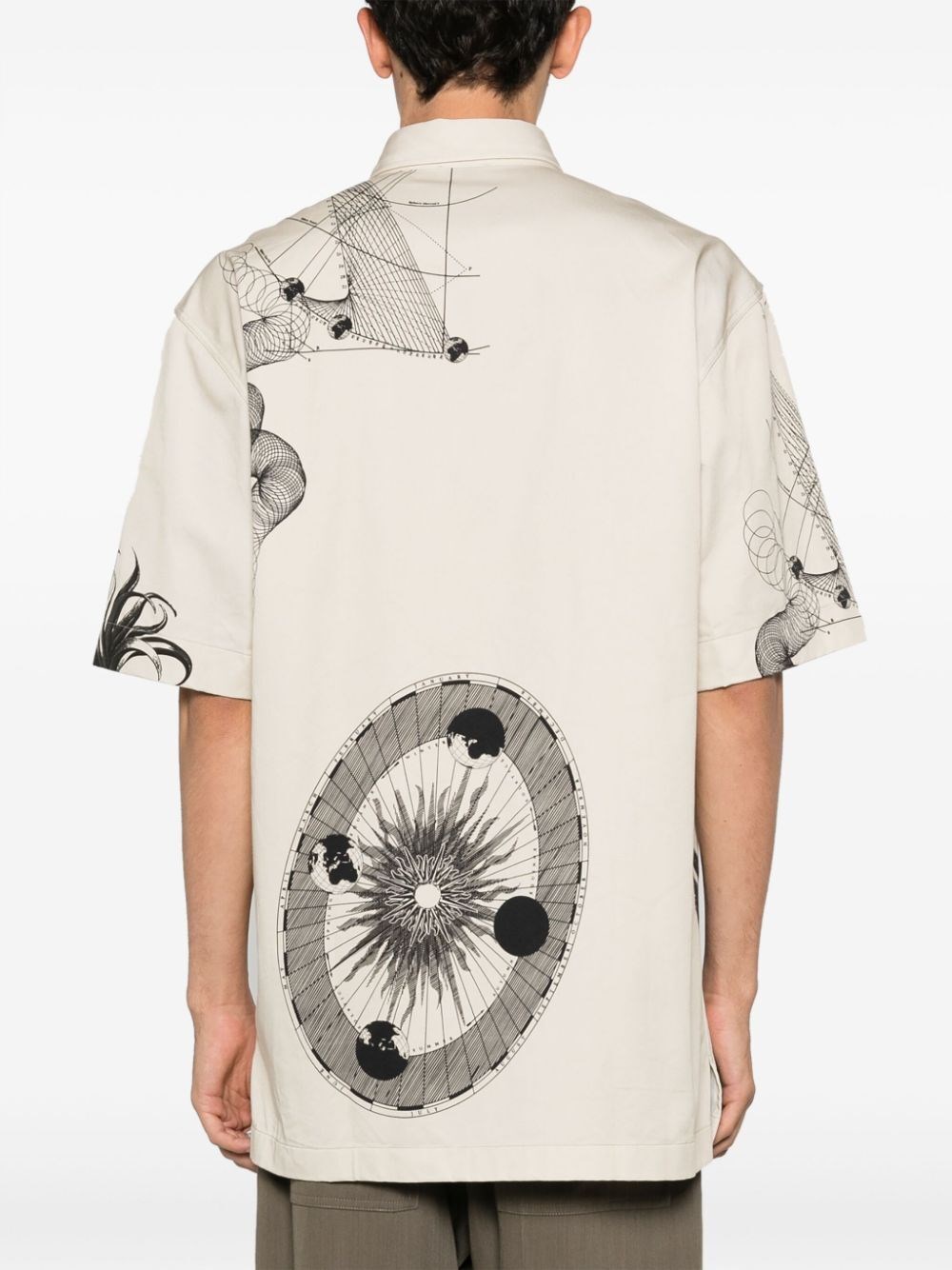 dries van noten Loose-fit cotton shirt with short sleeves, with