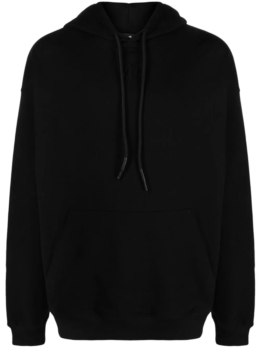 logo-print cotton hoodie in black