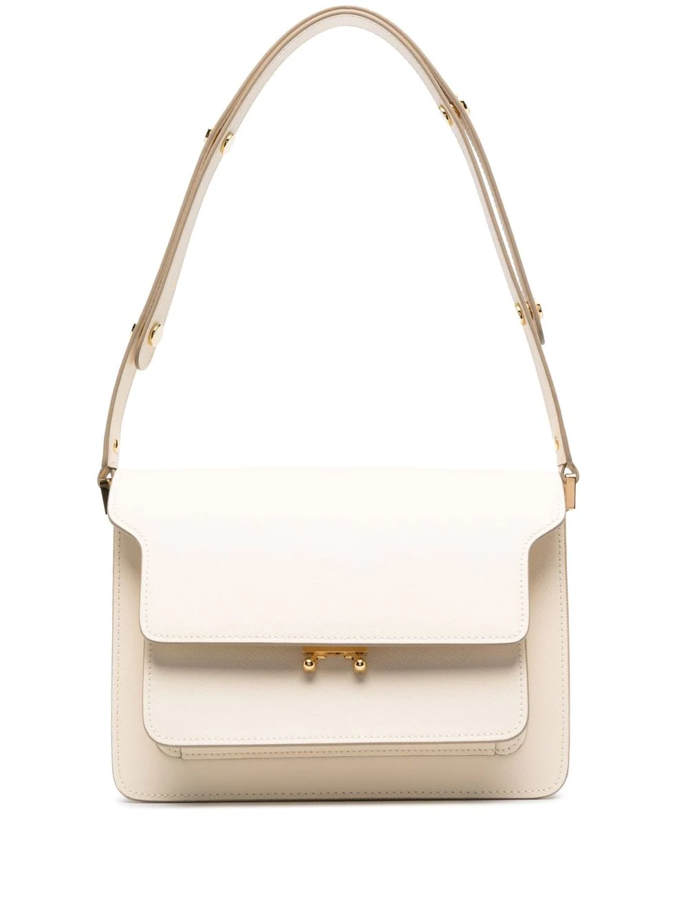 Marni Trunk Shoulder Bag In Leather In Nude & Neutrals