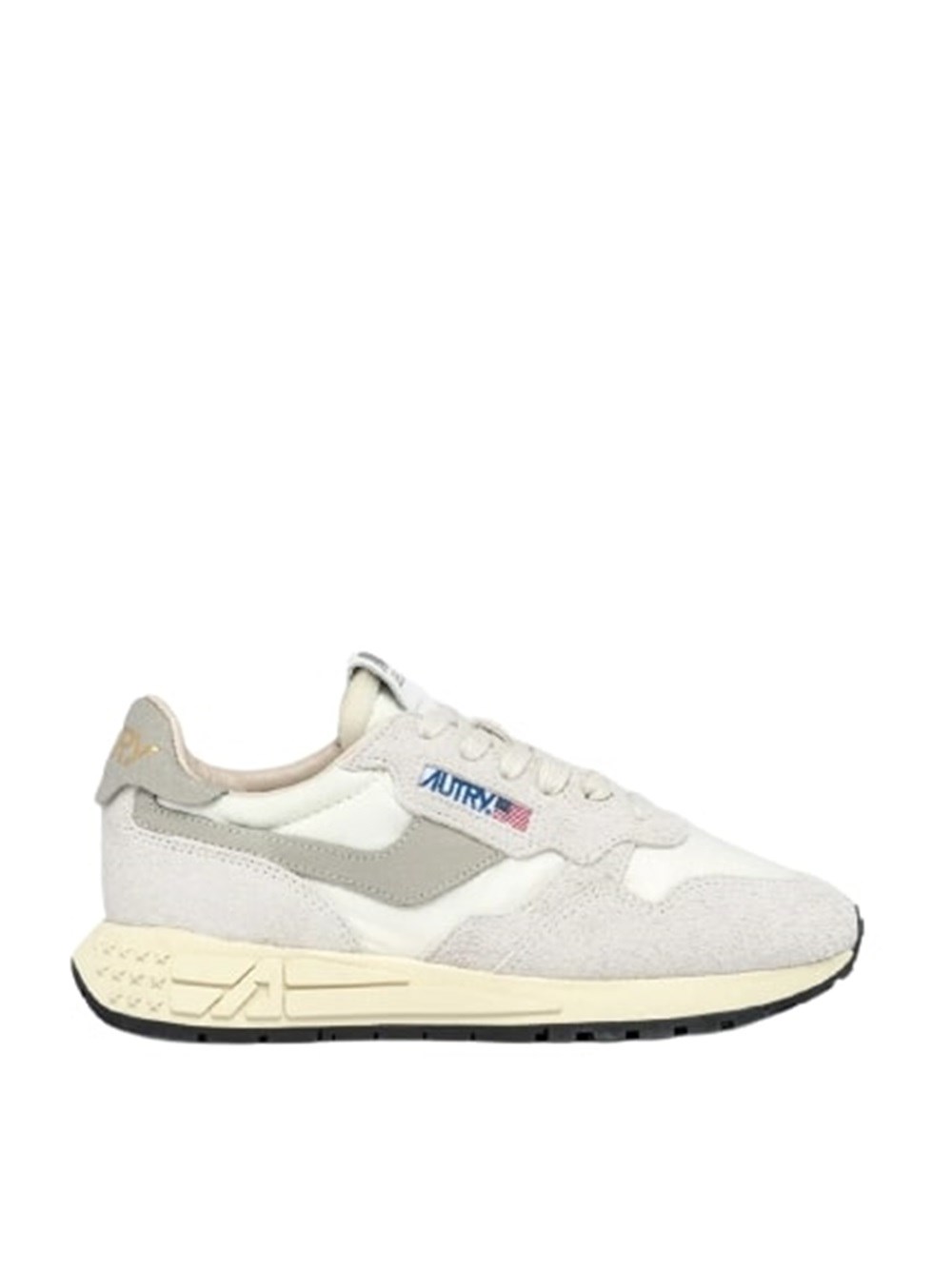 Autry Reelwind Low Sneakers In White Suede And Nylon In White