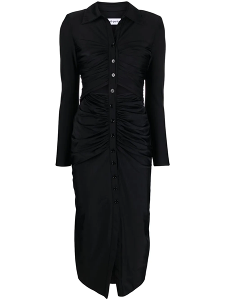 Black Jersey Cut Out Midi Dress