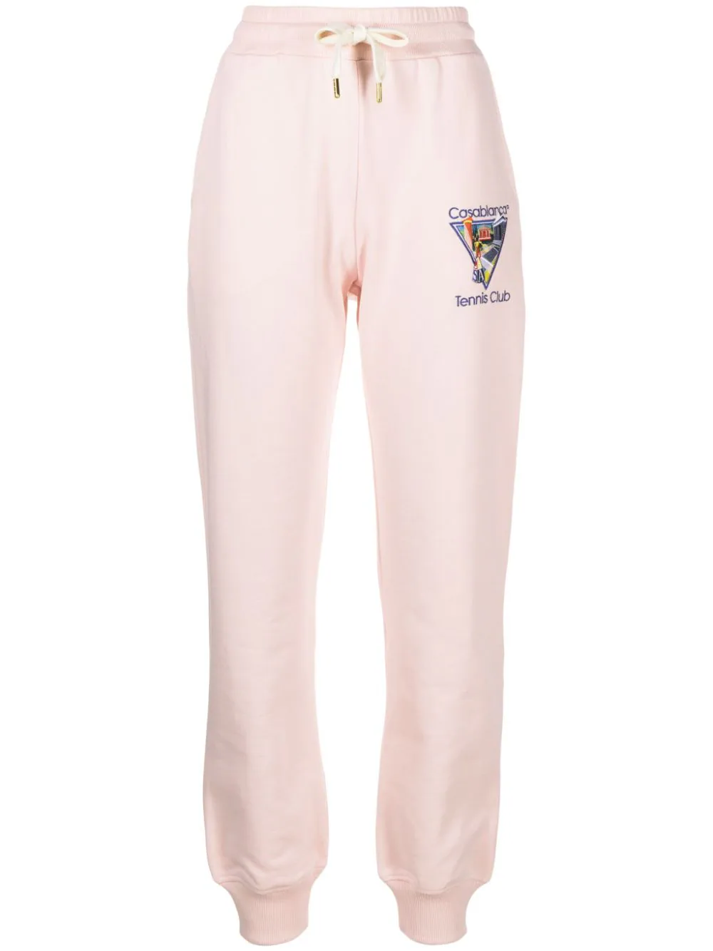 Shop Casablanca Tennis Club Sports Trousers With Embroidery In Pink & Purple