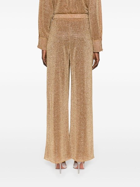 Paillettes sequined wide-leg pants in gold - Oseree