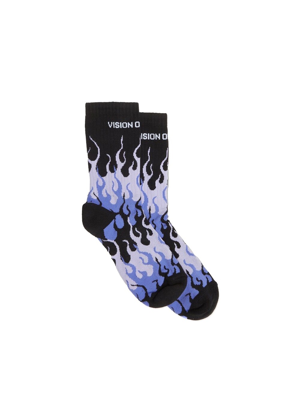 Vision Of Super Purple Flame Socks In Stretch Cotton In Pink & Purple