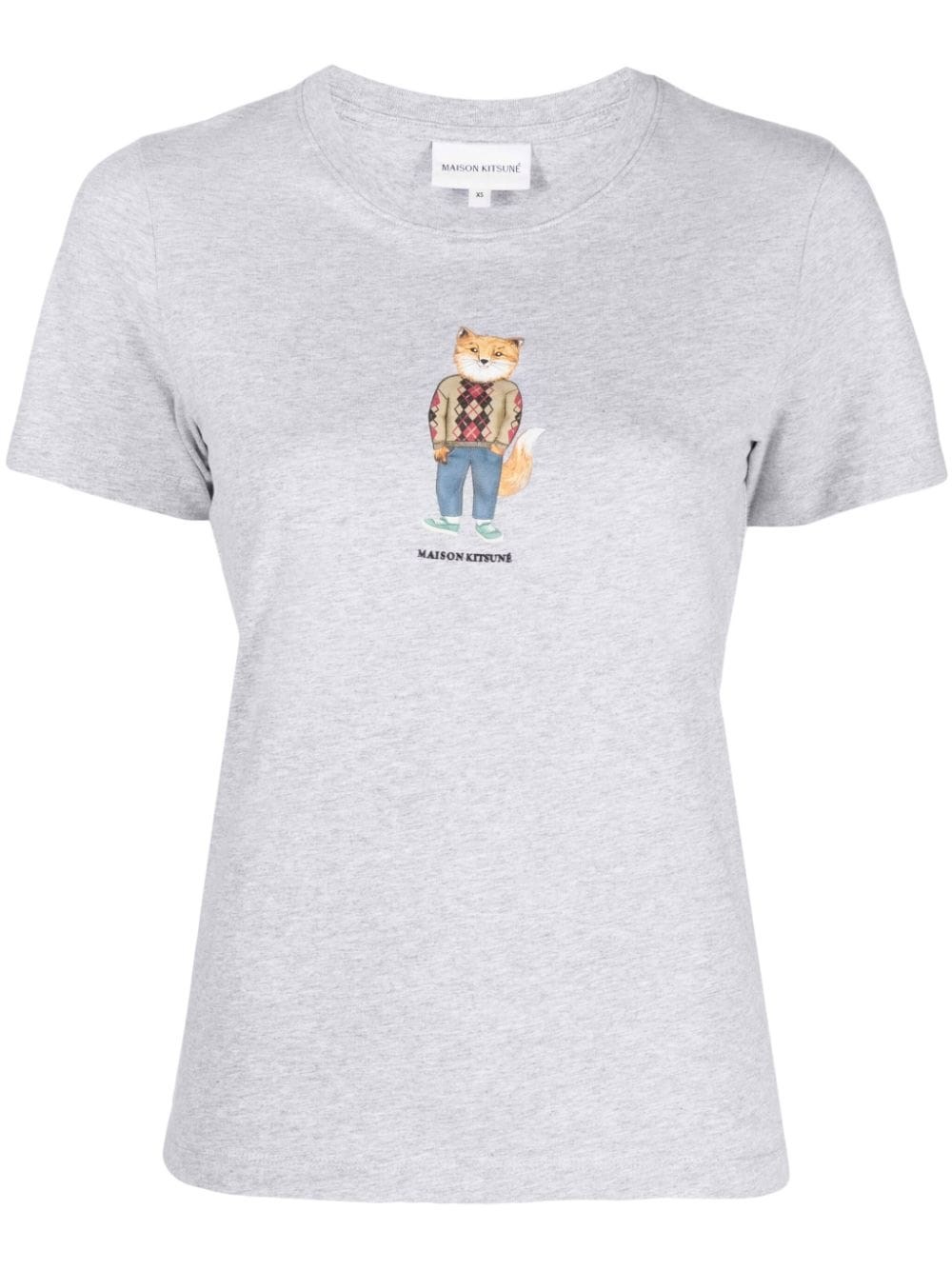 Shop Maison Kitsuné T-shirt With Print In Grey