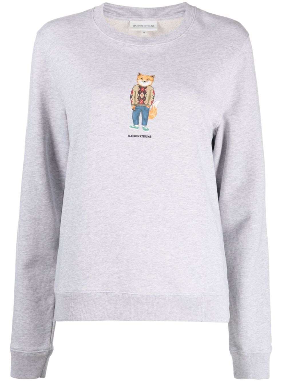 Shop Maison Kitsuné Sweatshirt With Print In Grey