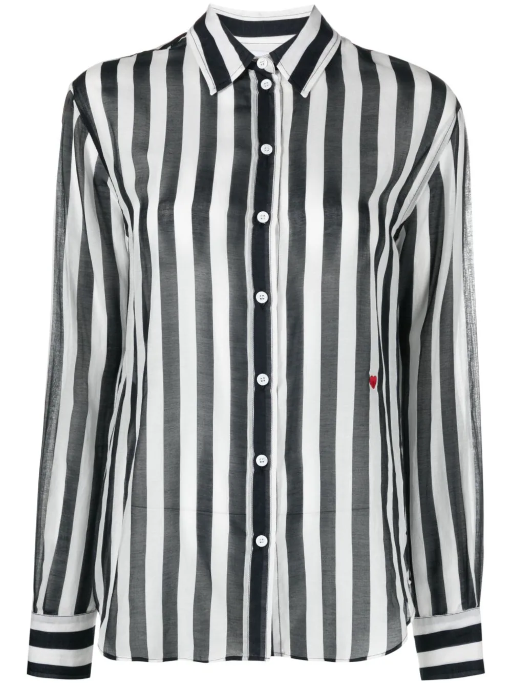 Moschino Striped Cotton-blend Shirt In Black