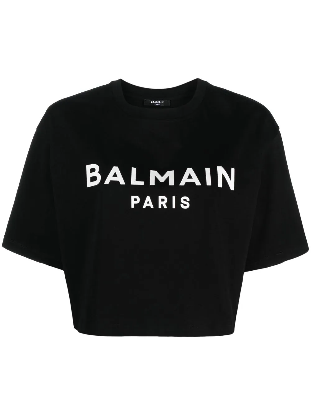 BALMAIN BALMAIN T-SHIRT CROP WITH PRINT