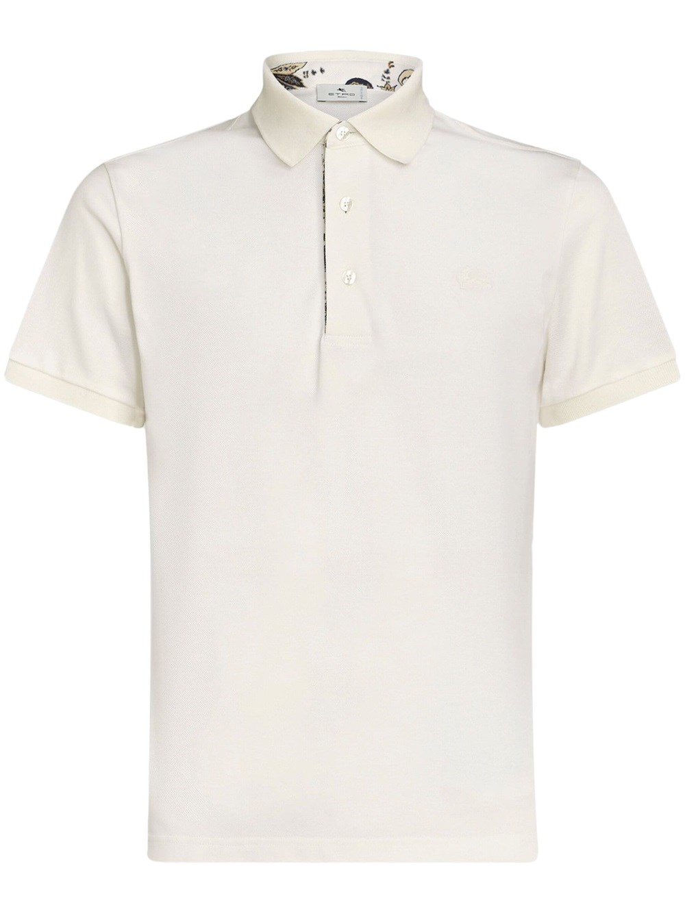 Shop Etro Polo Shirt With Pegasus Embroidery In White