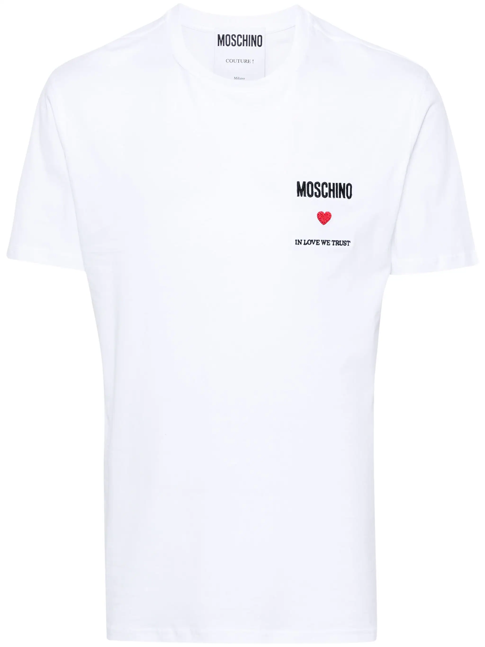 Shop Moschino T-shirt With Embroidery In White