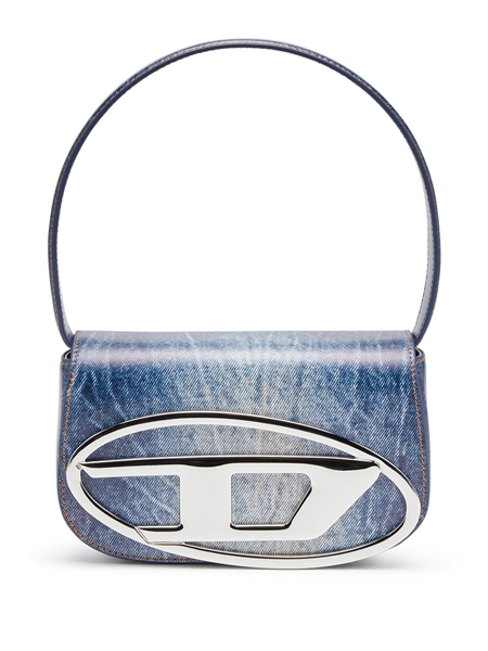 DIESEL 1DR Metallic Shoulder Bag - Silver