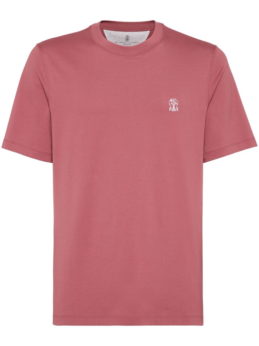 Brunello Cucinelli Logo-print Cotton T-shirt In Pink & Purple