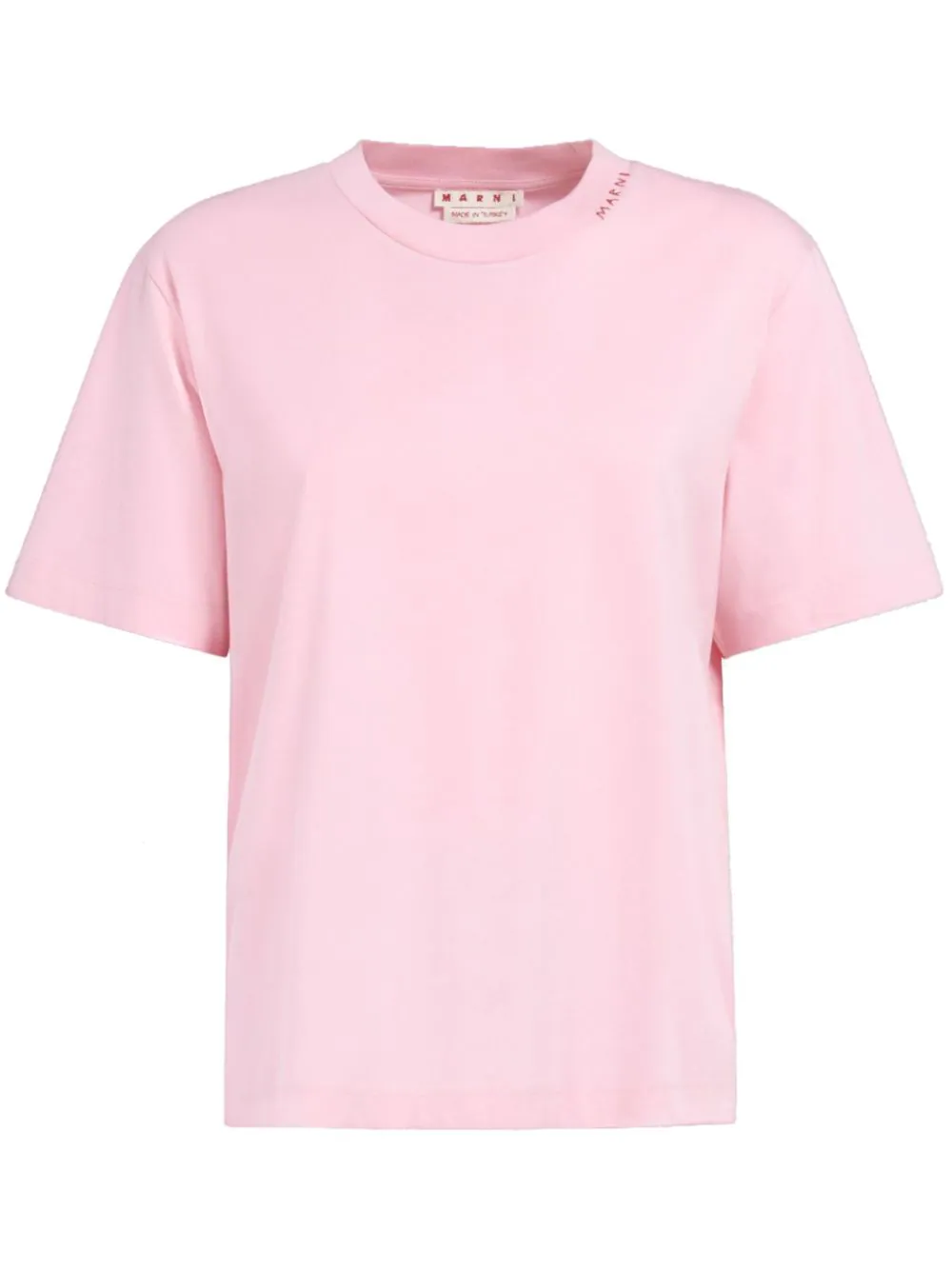 Shop Marni T-shirt With Embroidery In Pink & Purple