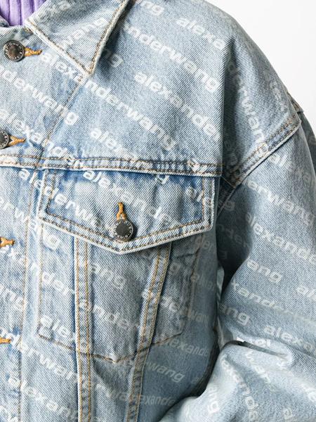 Palm Angels Printed Logo Denim Jacket In Grey Cotton ref.962513 - Joli  Closet
